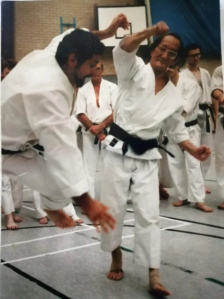 Seniors training with a visiting master, from the archive